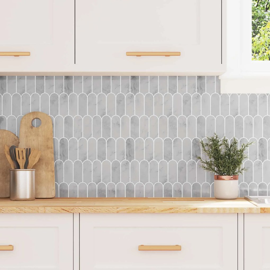 vidaXL Adesivos Decorativos 50 pcs Mármore Cinza 30 x 30 x 0,8 cm