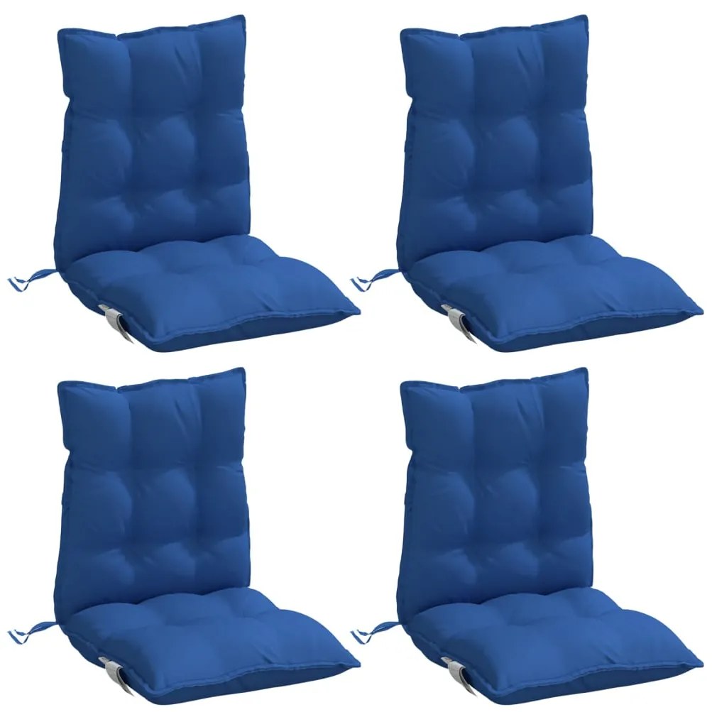 Almofadões cadeira encosto baixo 4 pcs tecido oxford azul real