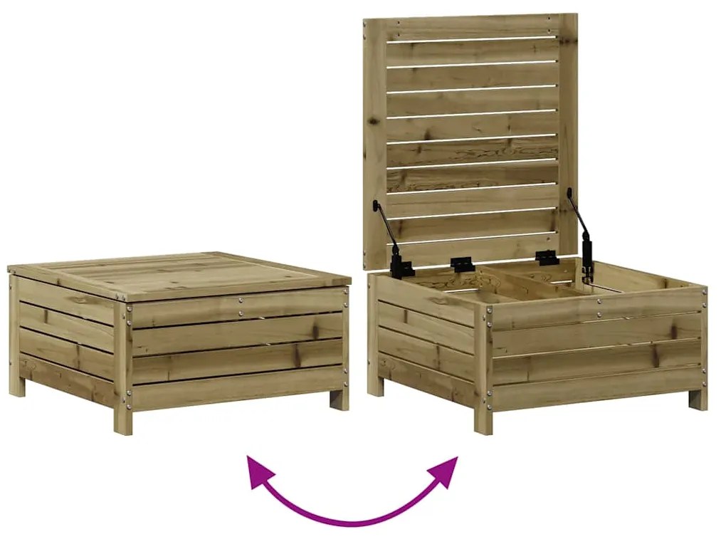 7 pcs conjunto lounge de jardim madeira de pinho impregnada