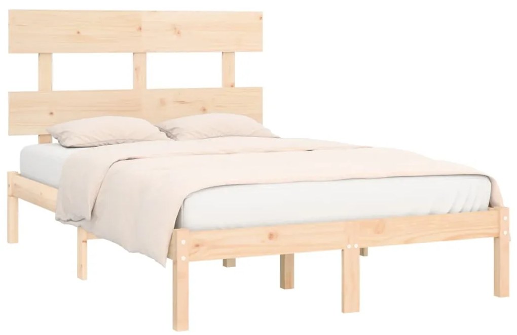 Estrutura de cama 140x200 cm madeira maciça