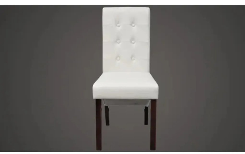 Cadeiras de jantar 2 pcs couro artificial branco
