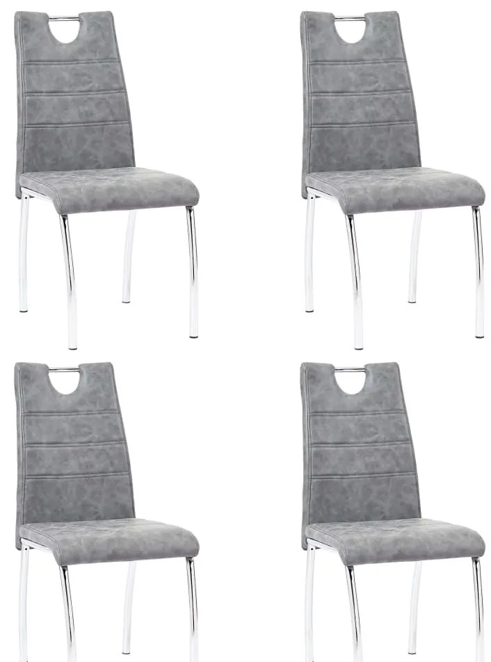 vidaXL Cadeiras de jantar 4 pcs couro artificial cinzento