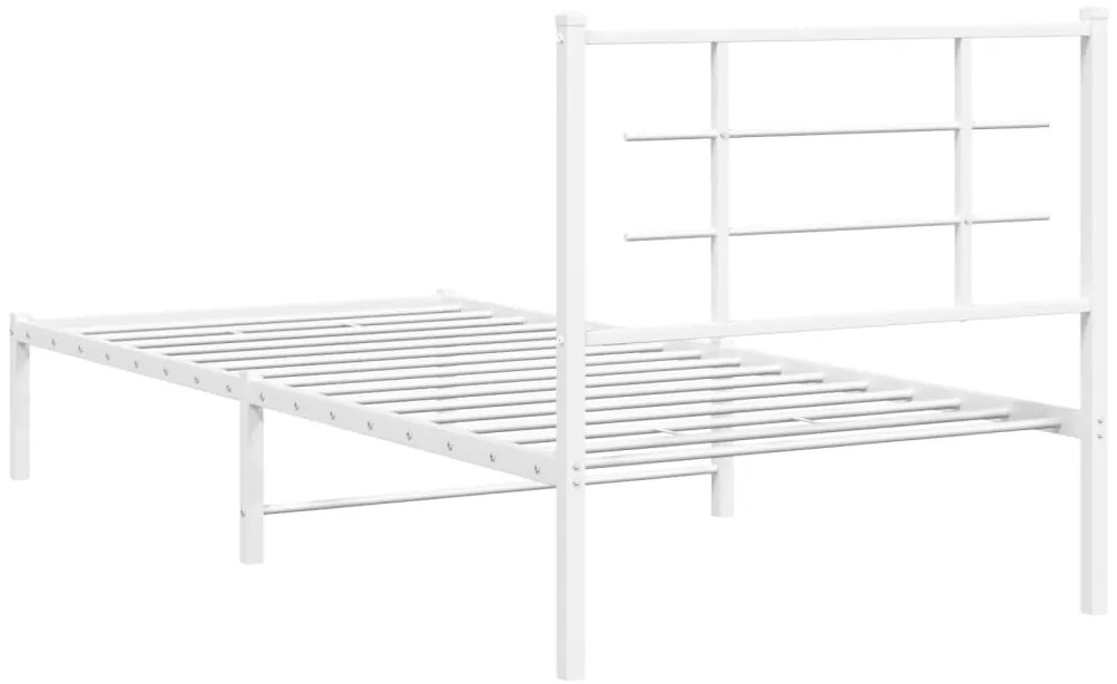 Estrutura de cama com cabeceira 90x200 cm metal branco