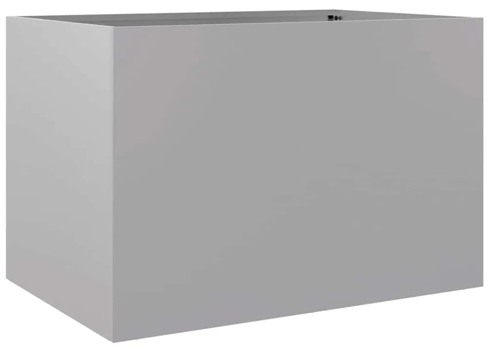 Vaso/floreira 62x40x39 cm aço galvanizado prateado