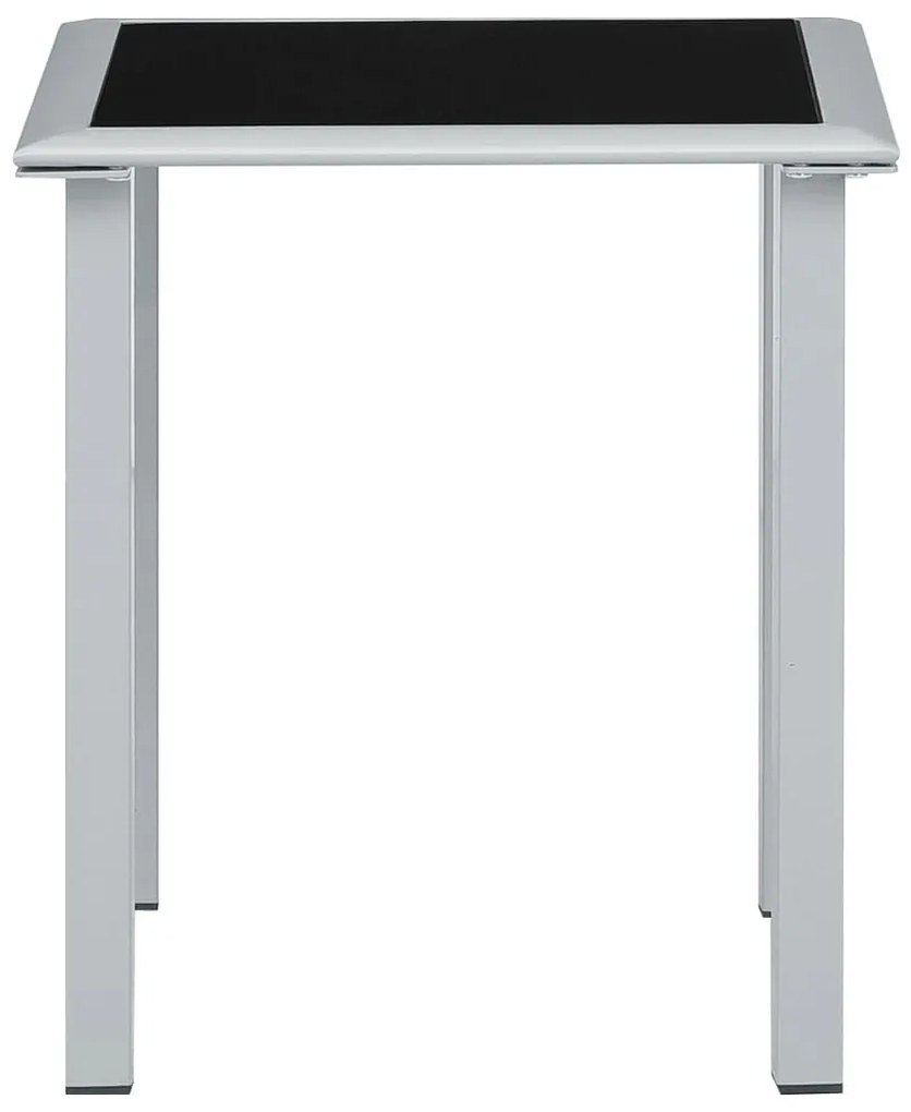 Espreguiçadeiras com mesa 2 pcs alumínio preto