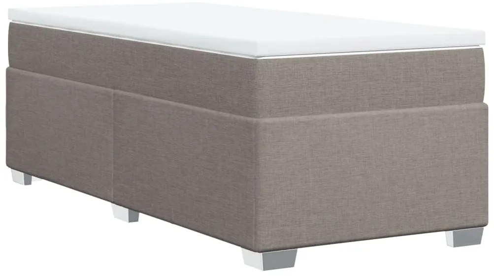 Cama com molas/colchão 100x200 cm tecido cinza-acastanhado