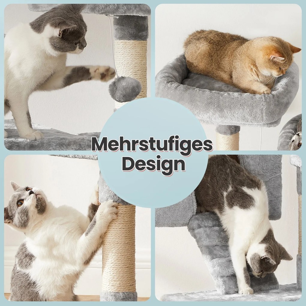 Arranhador para gatos 50 x 45 x 142 cm cinza claro