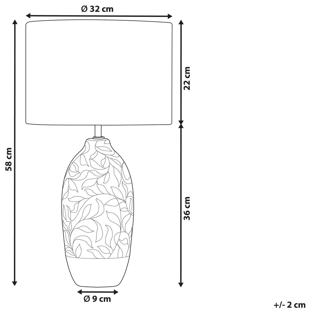 Candeeiro de mesa em cerâmica azul turquesa e branco 58 cm ATABA Beliani