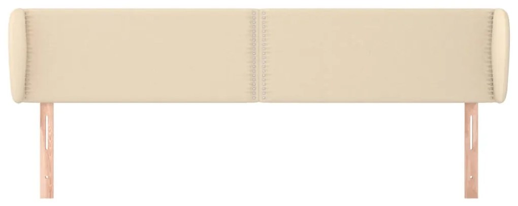 Cabeceira de cama c/ abas tecido 163x23x78/88 cm creme