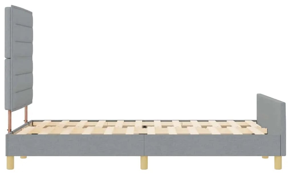 Estrutura de Cama de Tecido Cinza Claro 160x200 cm