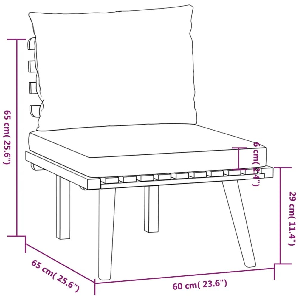 9 pcs conjunto lounge de jardim com almofadões acácia maciça