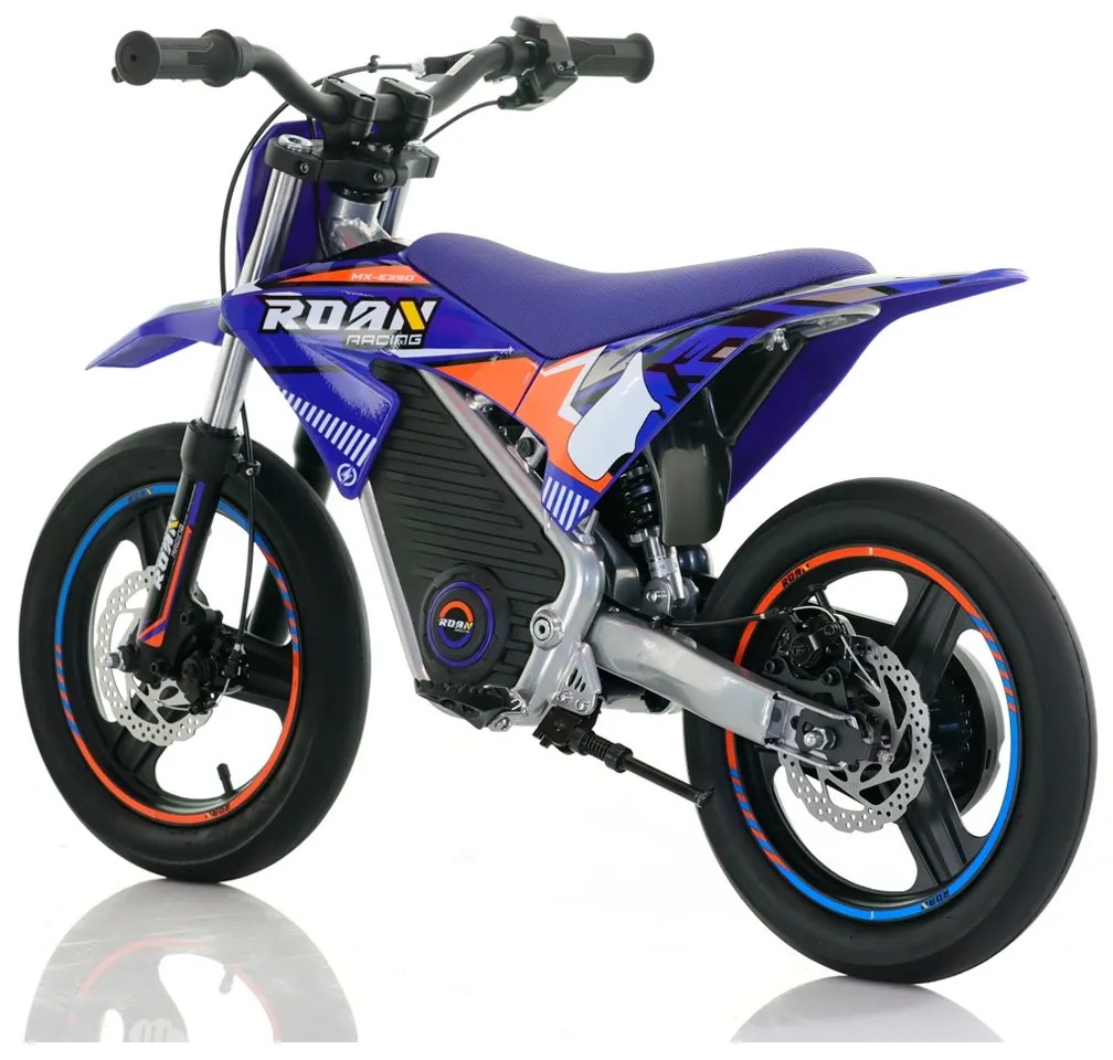 Mini moto elétrica para crianças Minicross 350W Roan MX E350 14/14" Supermotard Azul