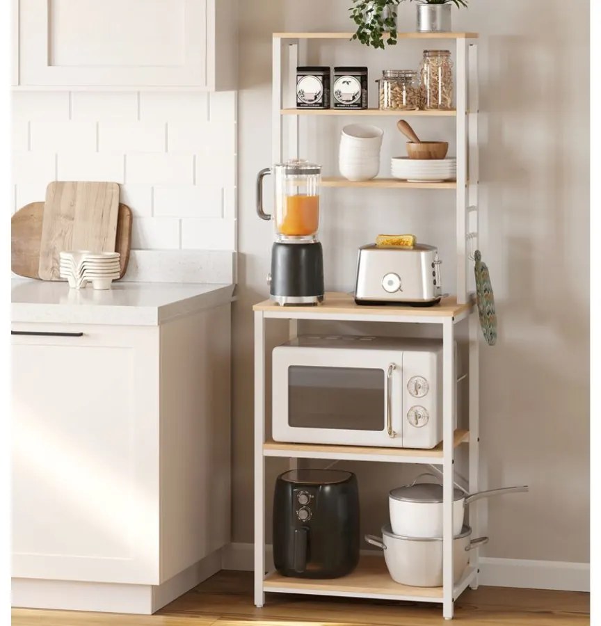 Armário cozinha design industrial 40 x 60 x 167 cm carvalho e branco