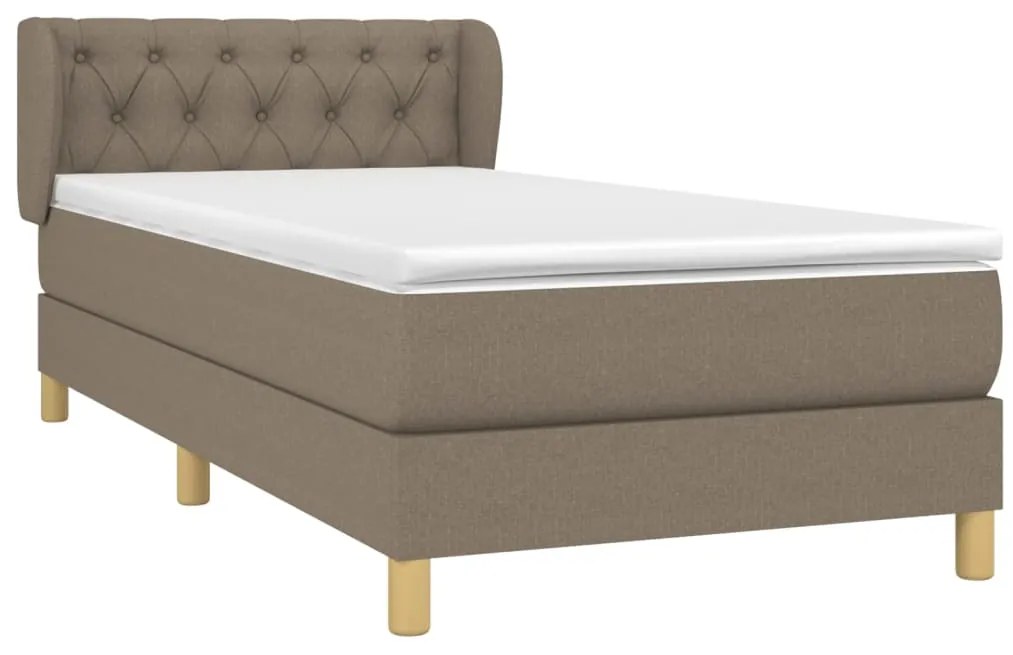 Cama com molas/colchão 80x200 cm tecido castanho-acinzentado
