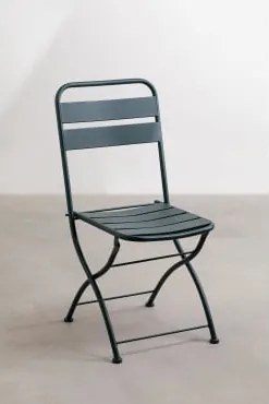 Pack De 4 Cadeiras De Jantar Dobráveis Em Aço Janti Verde Selva - Sklum