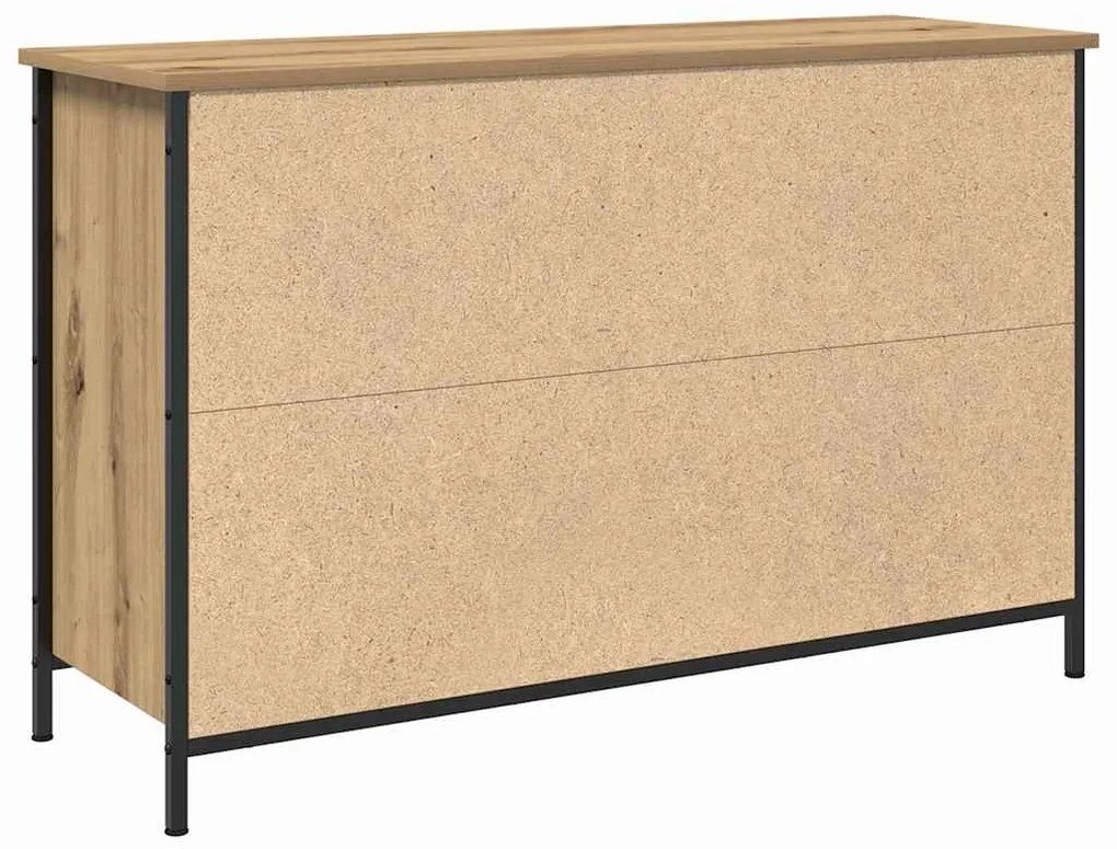 Armário de TV vidaXL Preto Carvalho 101x35x65 cm Madeira Ing. e Aço