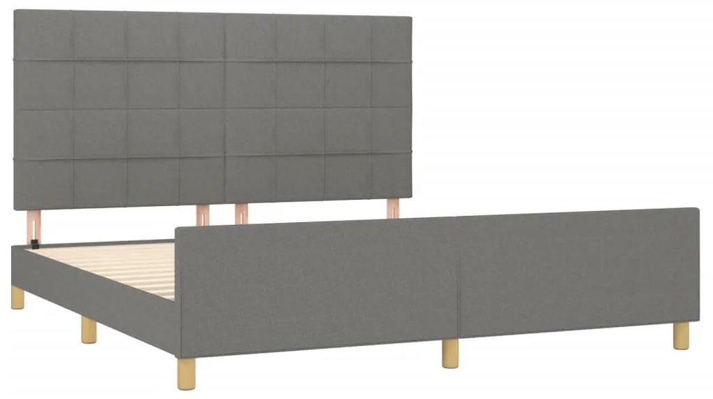 Estrutura de cama sem colchão 180x200 cm tecido cinzento-escuro