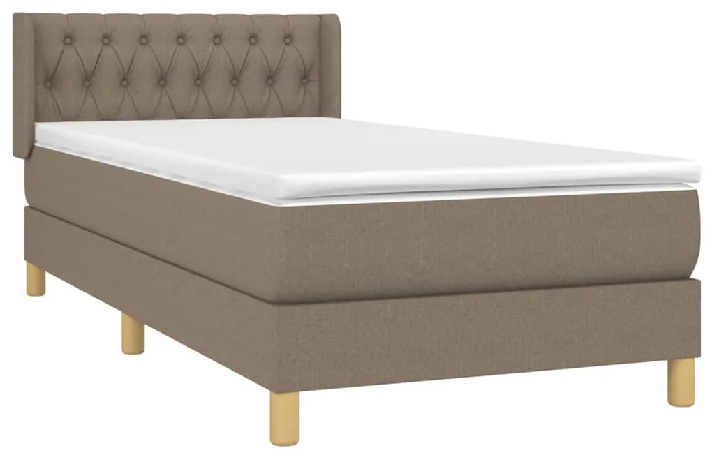 Cama com molas/colchão 90x190 cm tecido castanho-acinzentado
