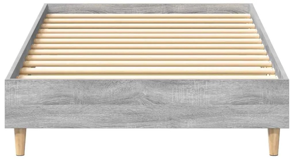 Estrutura cama s/ colchão 100x200 cm cinzento sonoma