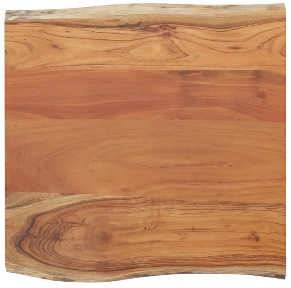 Tampo de mesa retangular borda viva 40x40x2,5 cm acácia maciça