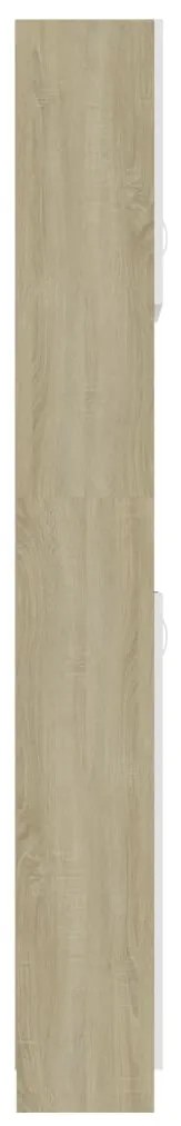 Armário Alto Loony de 190cm - Branco/Carvalho - Design Moderno