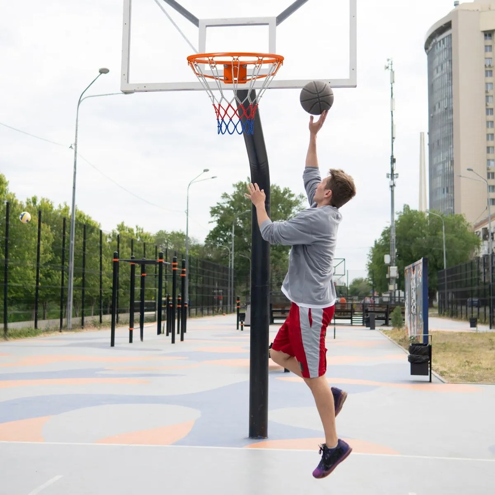 Aro de basquetebol de 45 cm montado na parede com mola dupla Rede Laranja