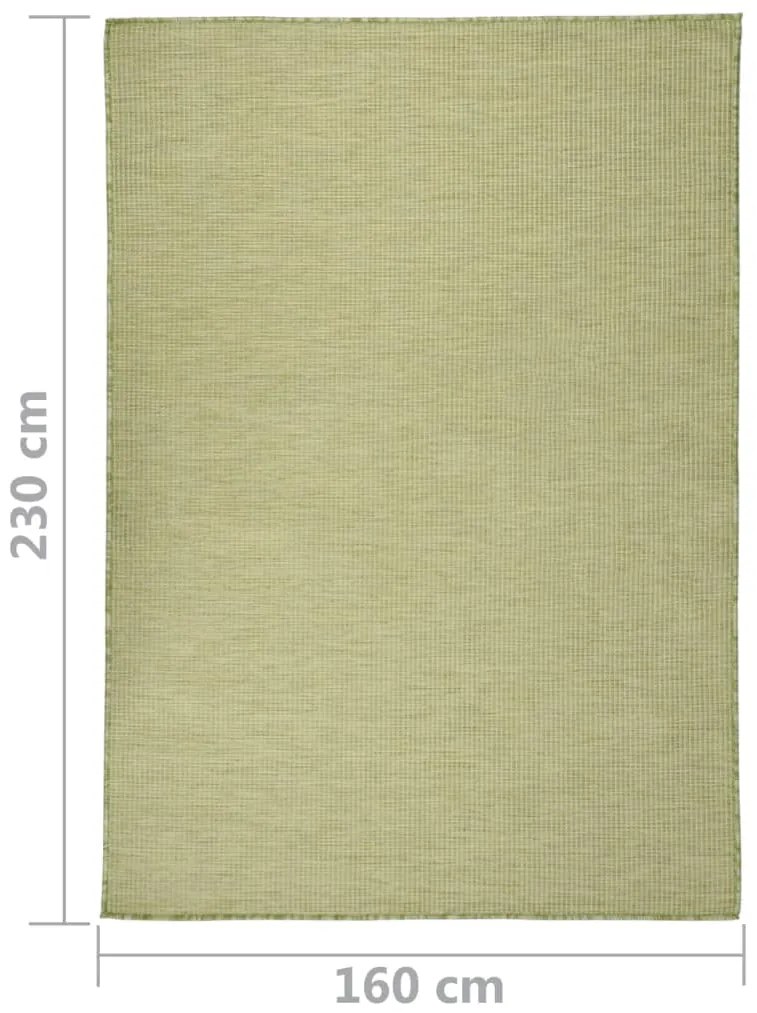 Tapete de tecido plano para exterior 160x230 cm verde