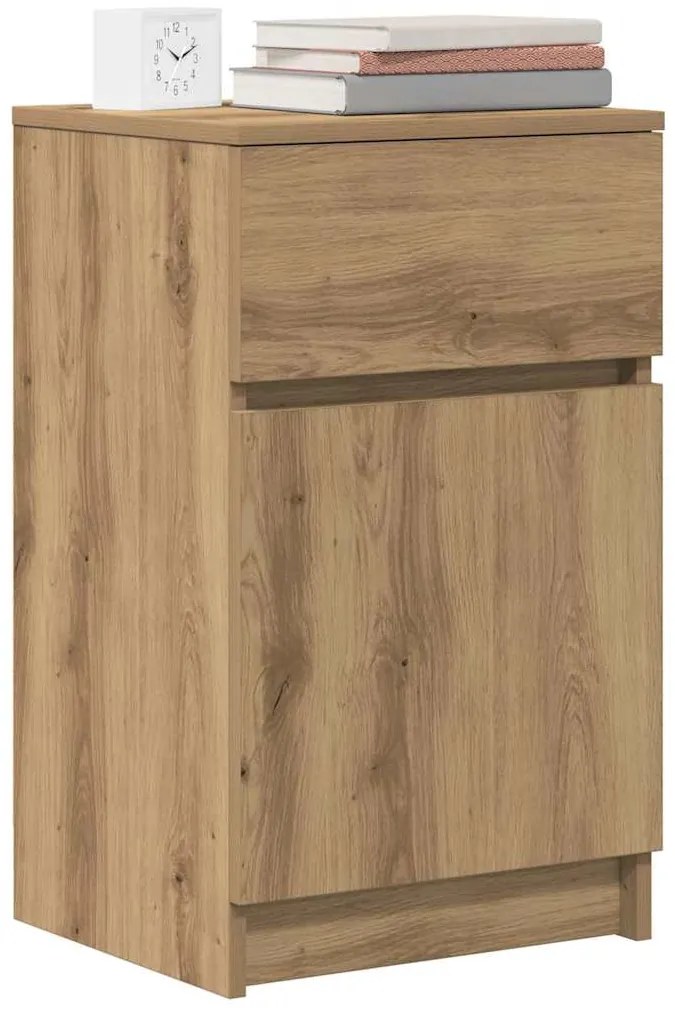 Mesa cabeceira 39x35x65 cm derivados madeira carvalho artisiano