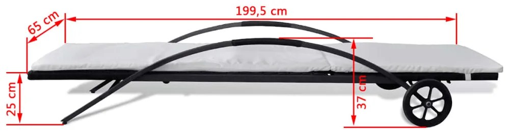 Espreguiçadeiras com mesa vime PE preto