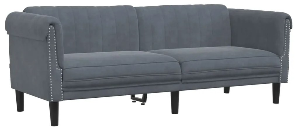 3 pcs conjunto de sofás veludo cinzento-escuro