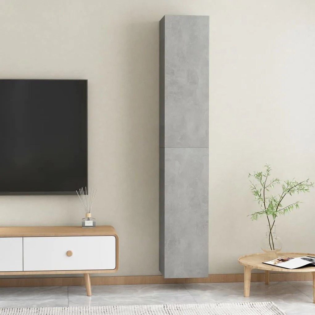 Móveis de TV 2 pcs derivados de madeira cinzento cimento