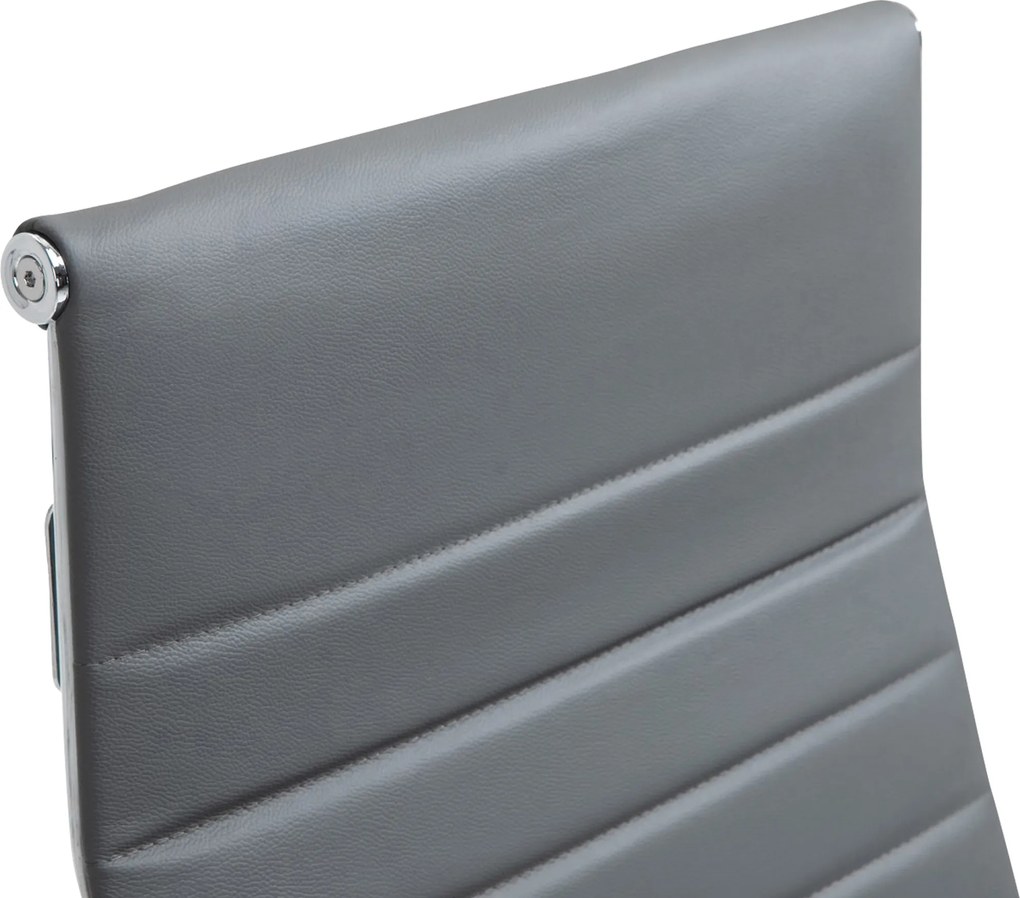 Cadeira de Escritório Kolumbus Couro Genuíno Cinza