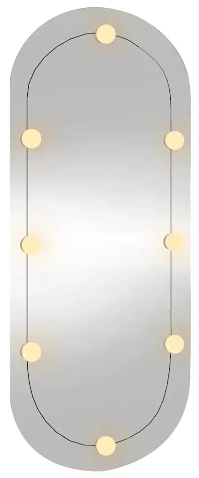Espelho de parede oval com luzes LED 25x60 cm vidro