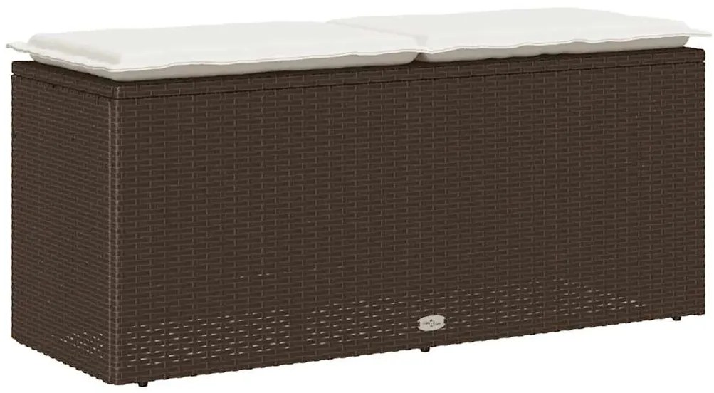 Banco de jardim com almofadão 110x40x44 cm vime PE castanha
