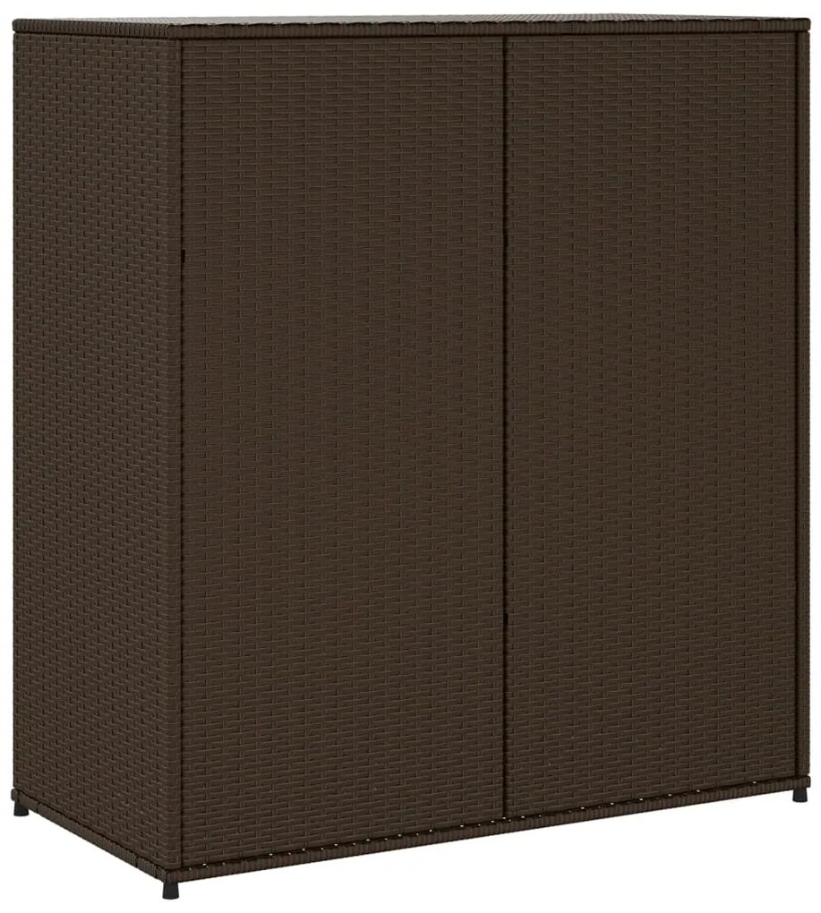 Armário de arrumação para jardim 105x55x113 cm vime PE castanho