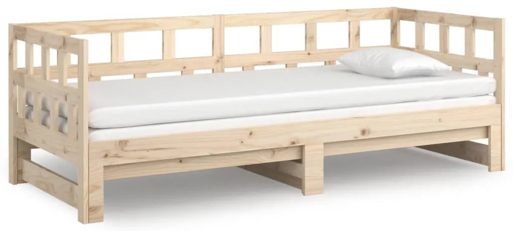 Sofá-cama de puxar 2x(90x200) cm pinho maciço