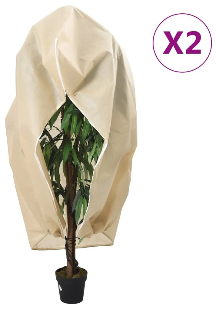 vidaXL Coberturas para plantas com fecho 2 pcs 70 g/m² 1,2x1,8 m