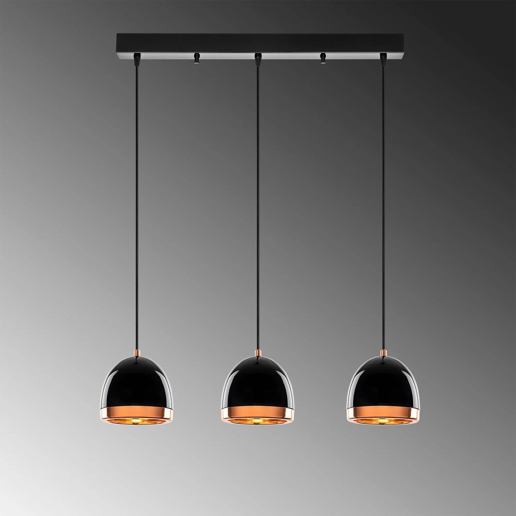 Candeeiro de Teto Mugo – Preto e Dourado – 62 x 17 x 110 cm