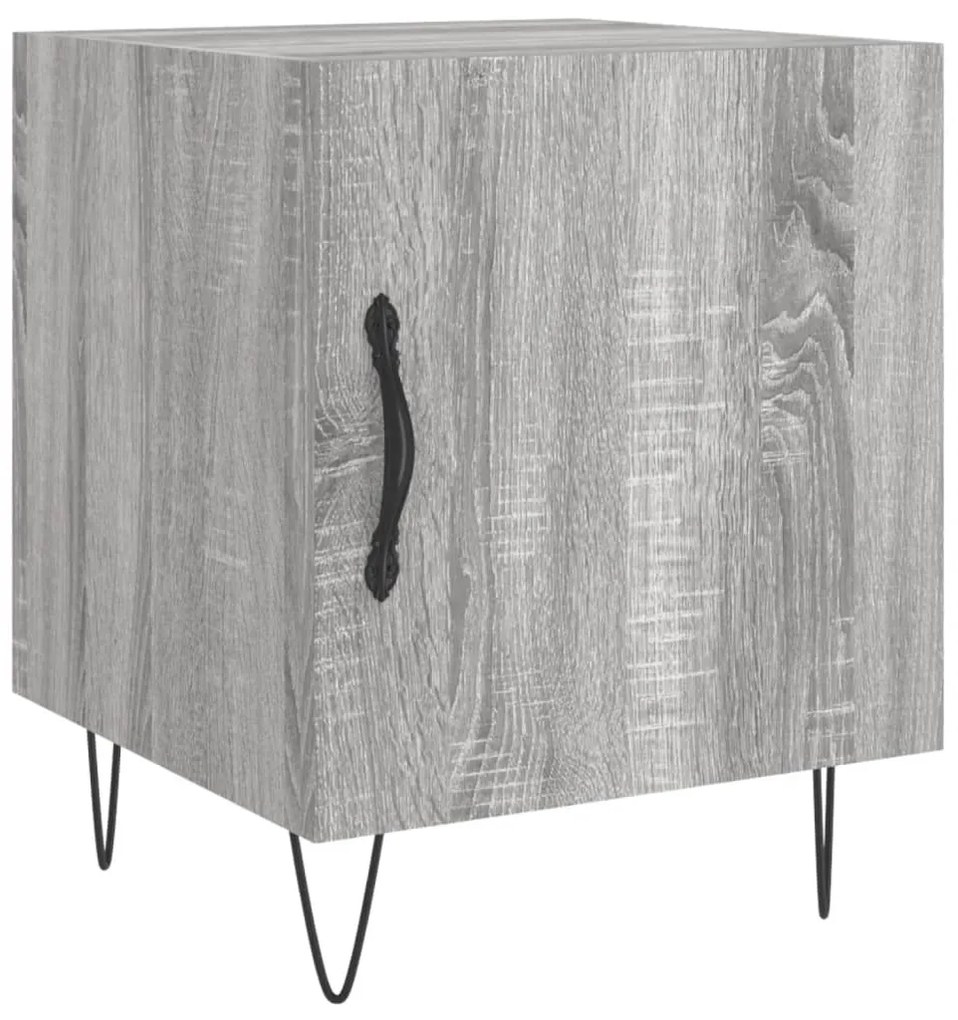Mesa cabeceira 2pcs 40x40x50 cm madeira processada cinza sonoma