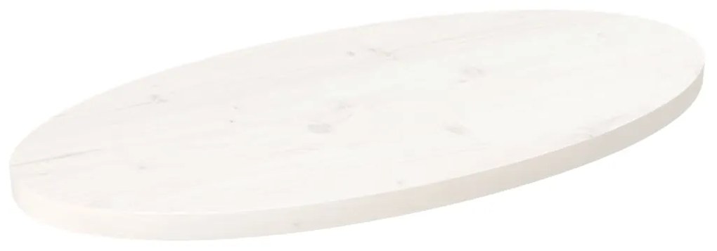 824316 vidaXL Tampo de mesa oval 70x35x2,5 cm pinho maciço branco