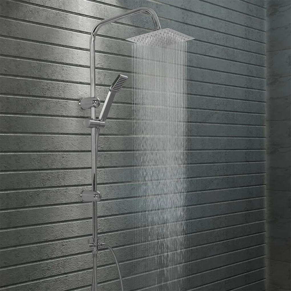 145055 vidaXL Conjunto de duche com chuveiro fixo e de mão aço inoxidável