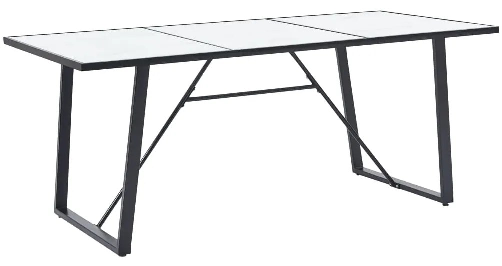vidaXL Mesa de jantar 200x100x75 cm vidro temperado branco