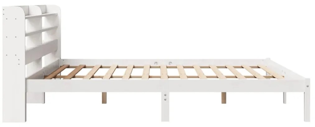 Cama sem colchão 200x200 cm madeira de pinho maciça branco