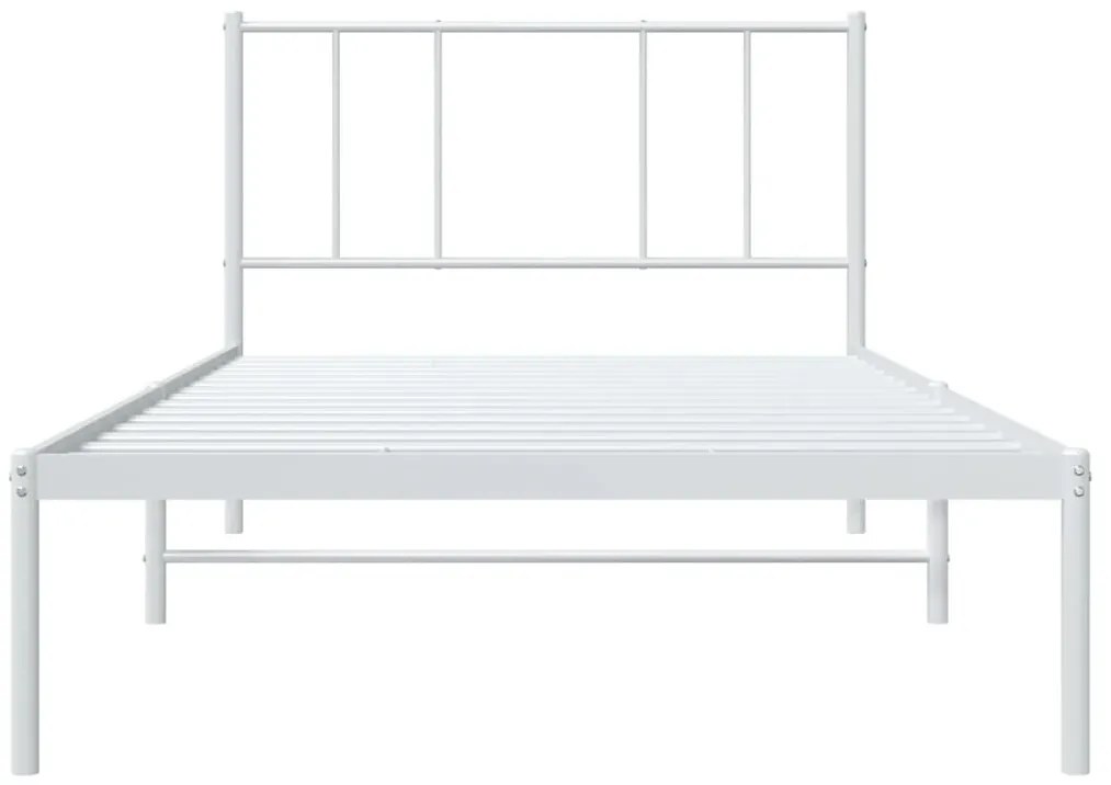 Estrutura de cama com cabeceira 90x200 cm metal branco