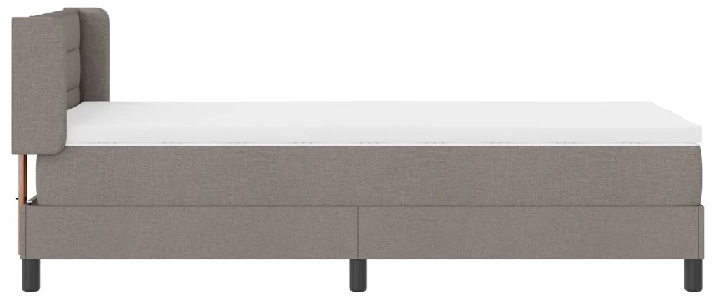Cama Box Spring vidaXL com Colchão Taupe 80x200 cm Tecido, Design de C
