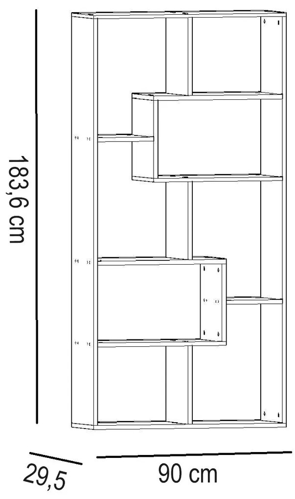 Estante Zep – Branco – 90 cm x 183,6 cm x 29,5 cm