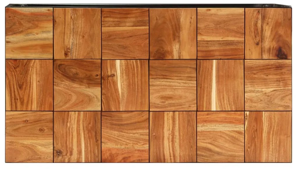 Mesa de centro 110x60x40 cm madeira acácia maciça e aço