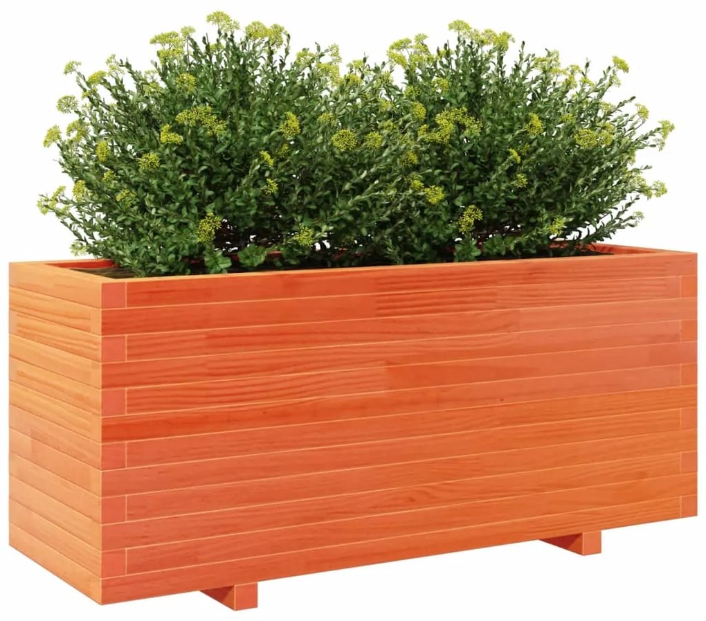 Vaso/floreira jardim 110x40x49,5 cm pinho maciço castanho mel