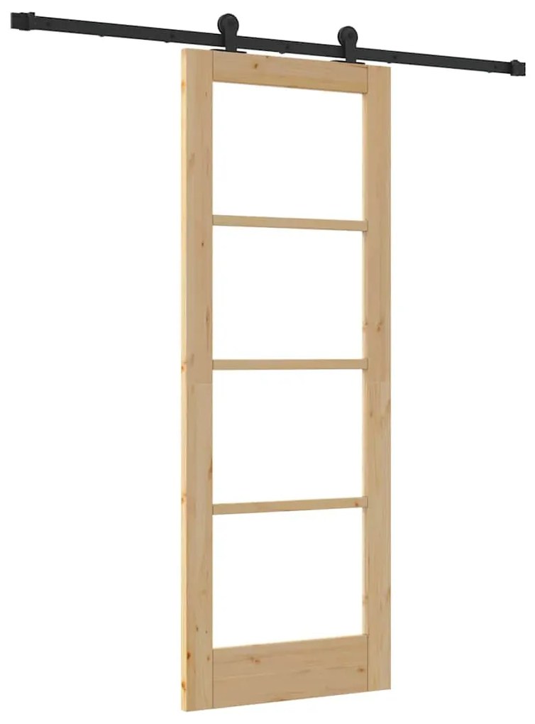 Porta Deslizante vidaXL com Conjunto de Hardware 'ORKDAL'Madeira Sólid