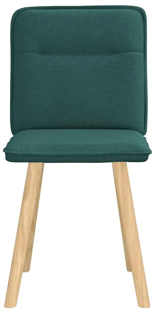 Cadeiras de jantar 2 pcs tecido verde-escuro